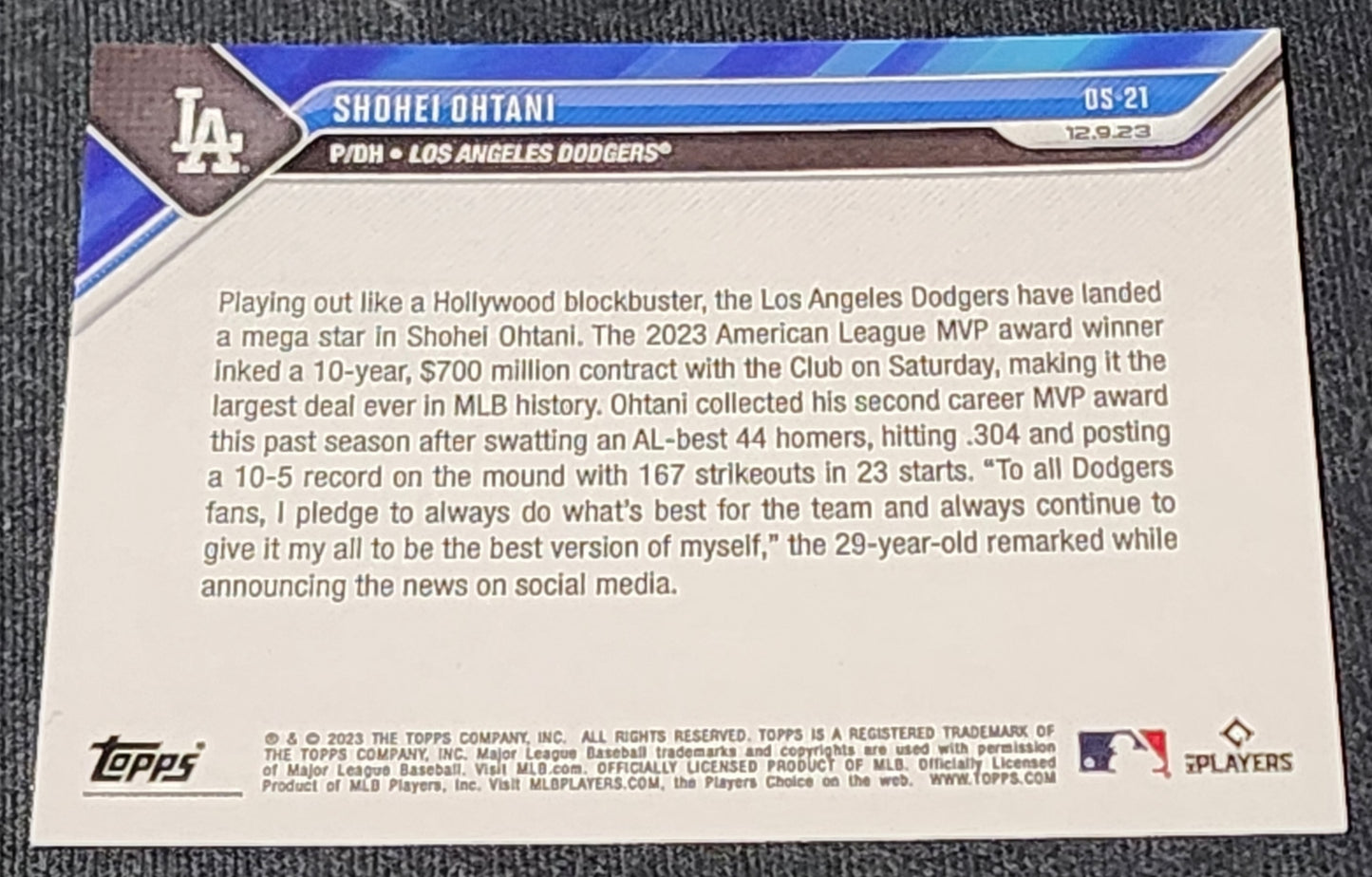 2023 Topps Now Shohei Ohtani Signed 10 Years LAD #OS-21