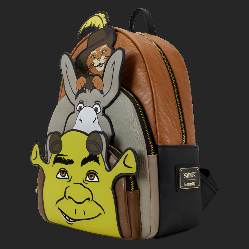 SHREK, DONKEY, & PUSS IN BOOTS TRIO EXCLUSIVE TRIPLE POCKET MINI BACKPACK