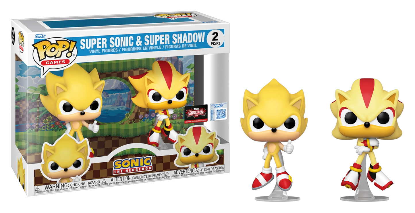 Super-Sonic & Super-Shadow Funko 2-Pack TargetCon 2026 Sticker (Flocked)