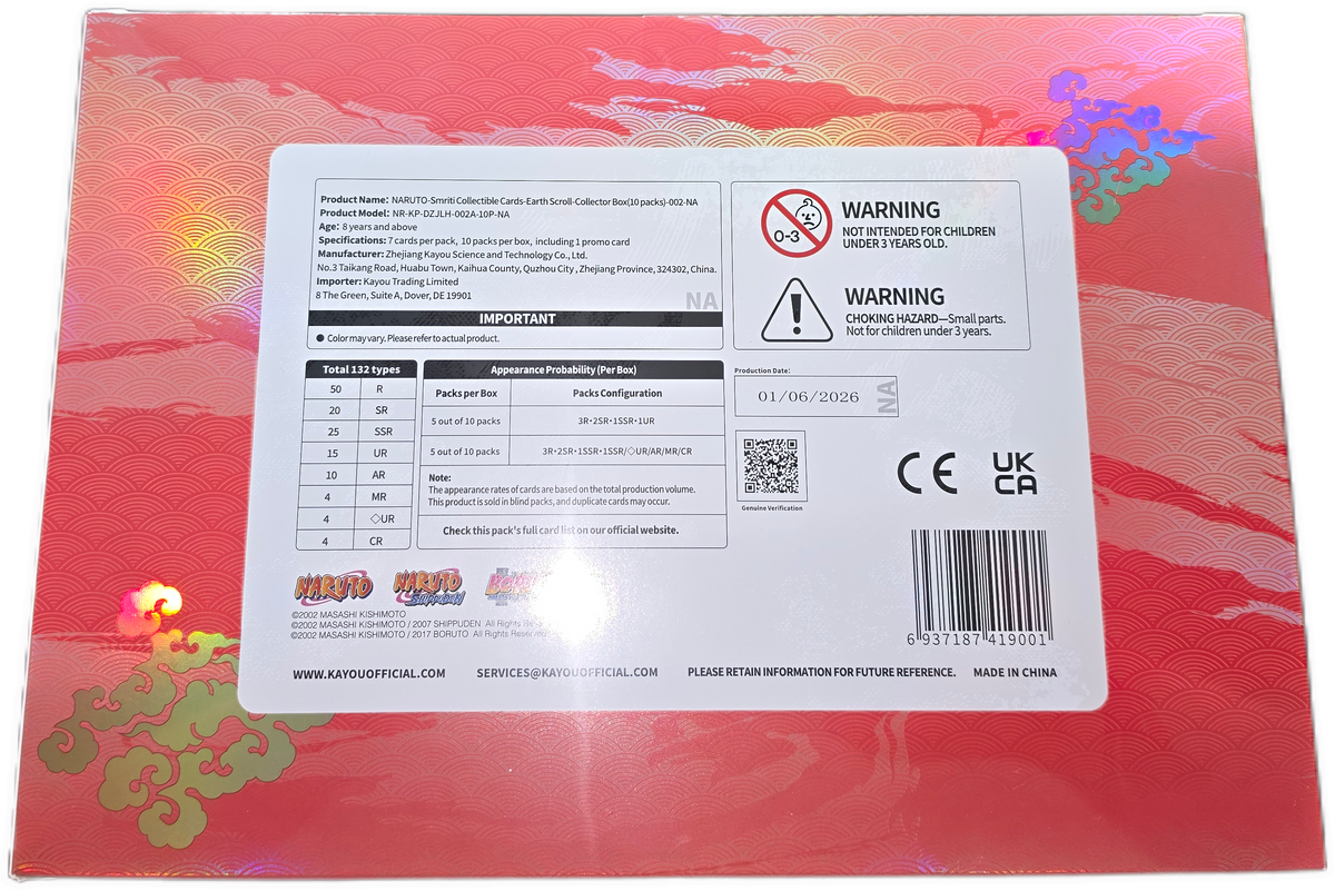 Naruto Smriti Collectible Cards Earth Scroll 002A Collector Box of 10 Packs with PR Card