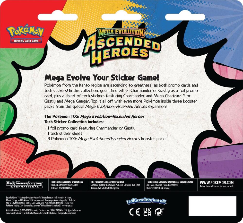 Mega Evolution: Ascended Heroes Tech Sticker Collection - Gastly